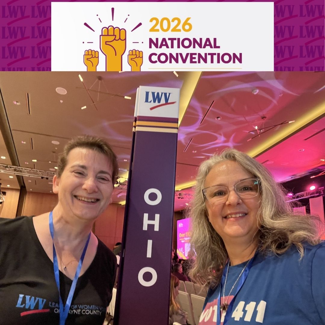 LWVWC Board members Mary Sue and Karen at the 2026 National Convention