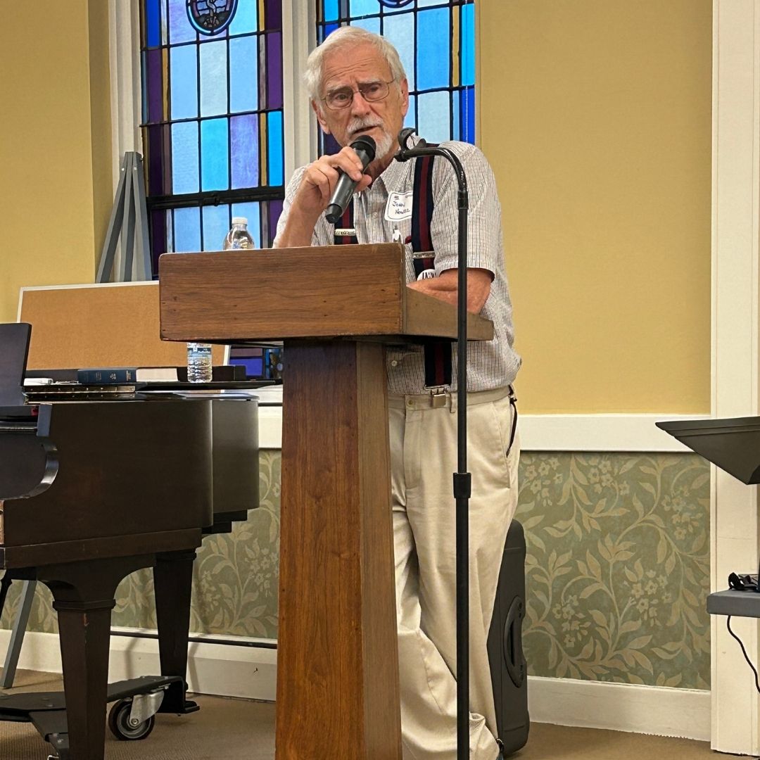 John Howell from the Athens County Ohio LWV speaking at our April 2026 program on the US Monetary System’s Impact on Democracy
